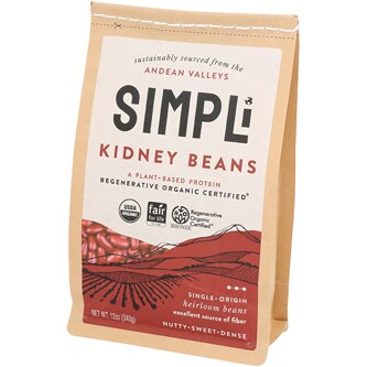 SIMPLi Regenerative Organic Kidney Beans, Dry