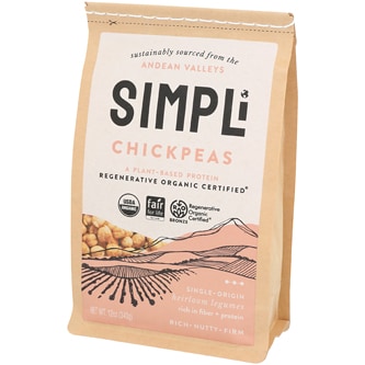 SIMPLi Regenerative Organic Chickpeas, Dry