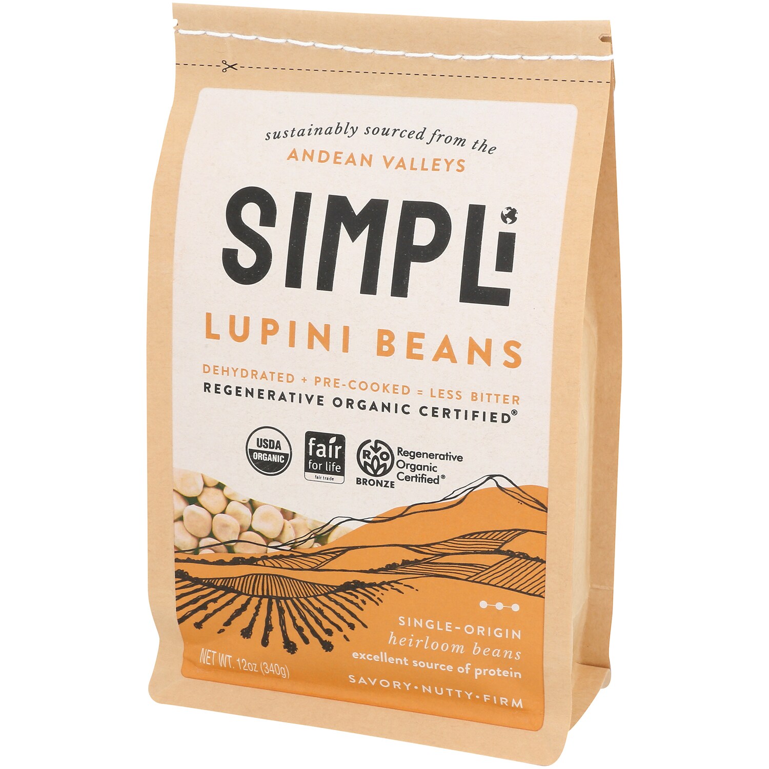 SIMPLi Regenerative Organic Lupini Beans, Dry