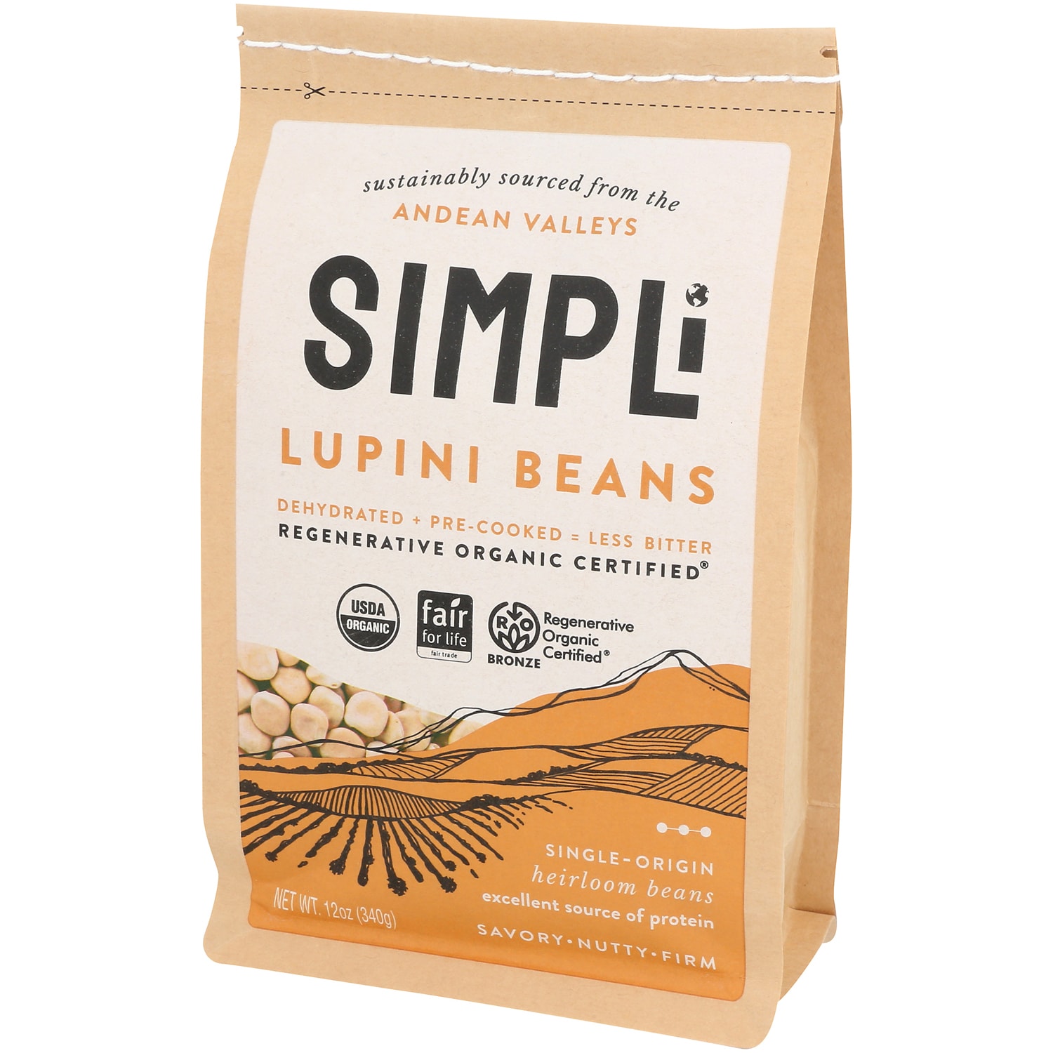 SIMPLi Regenerative Organic Lupini Beans, Dry