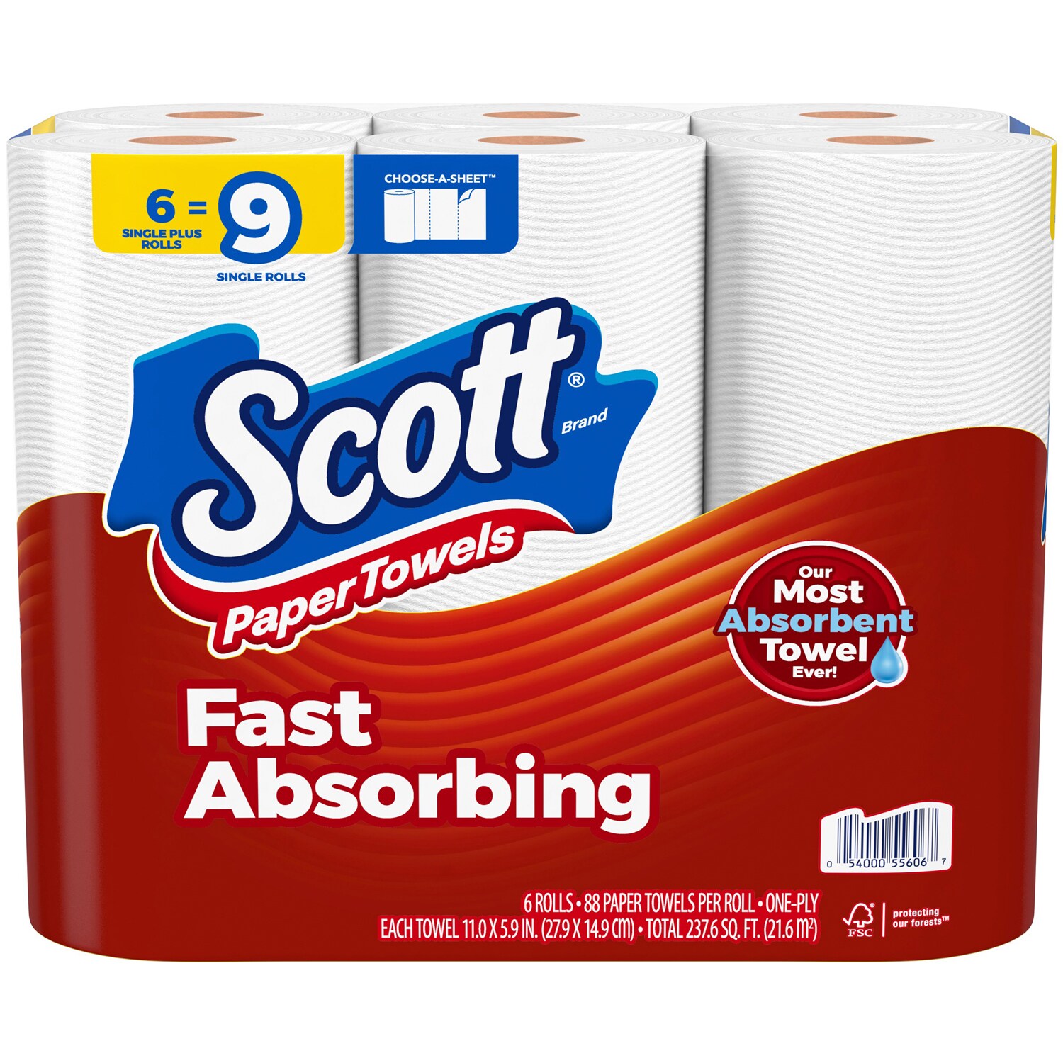 Scott 1-Ply Paper Towels, Choose-A-Sheet