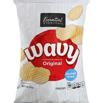 Essential Everyday Wavy Potato Chips, Plain
