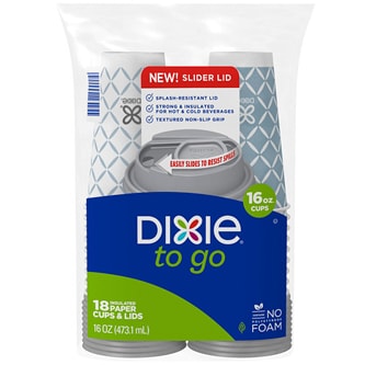 Dixie To Go Cups & Lids Slider Lid Hot Cup