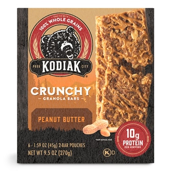Kodiak Crunchy Granola Bar, Peanut Butter