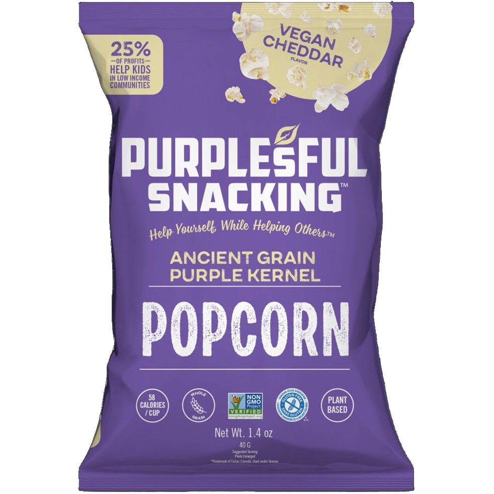 Purplesful Plant Based Cheddar Popcorn