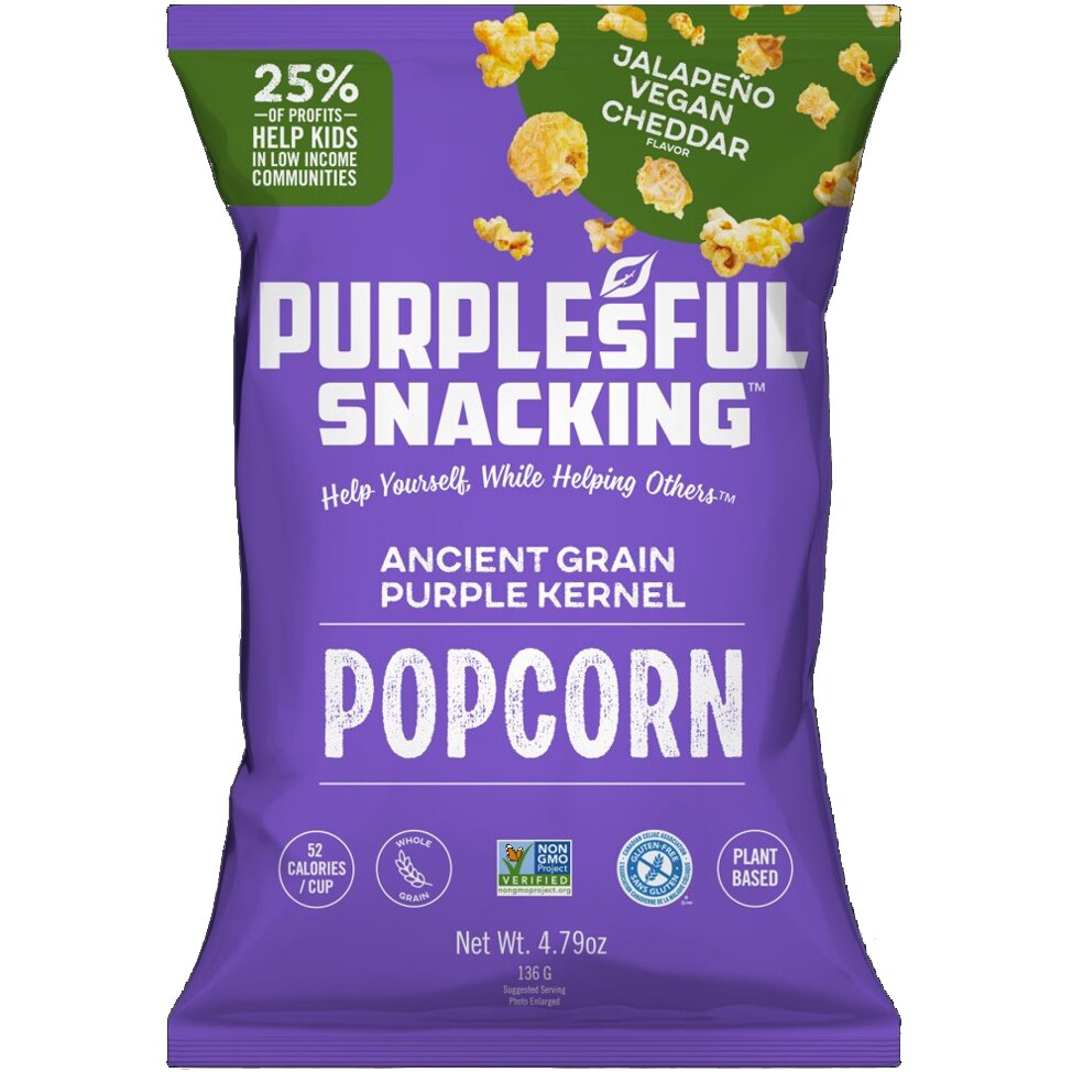 Purplesful Plant Based Jalapeno Cheddar Popcorn