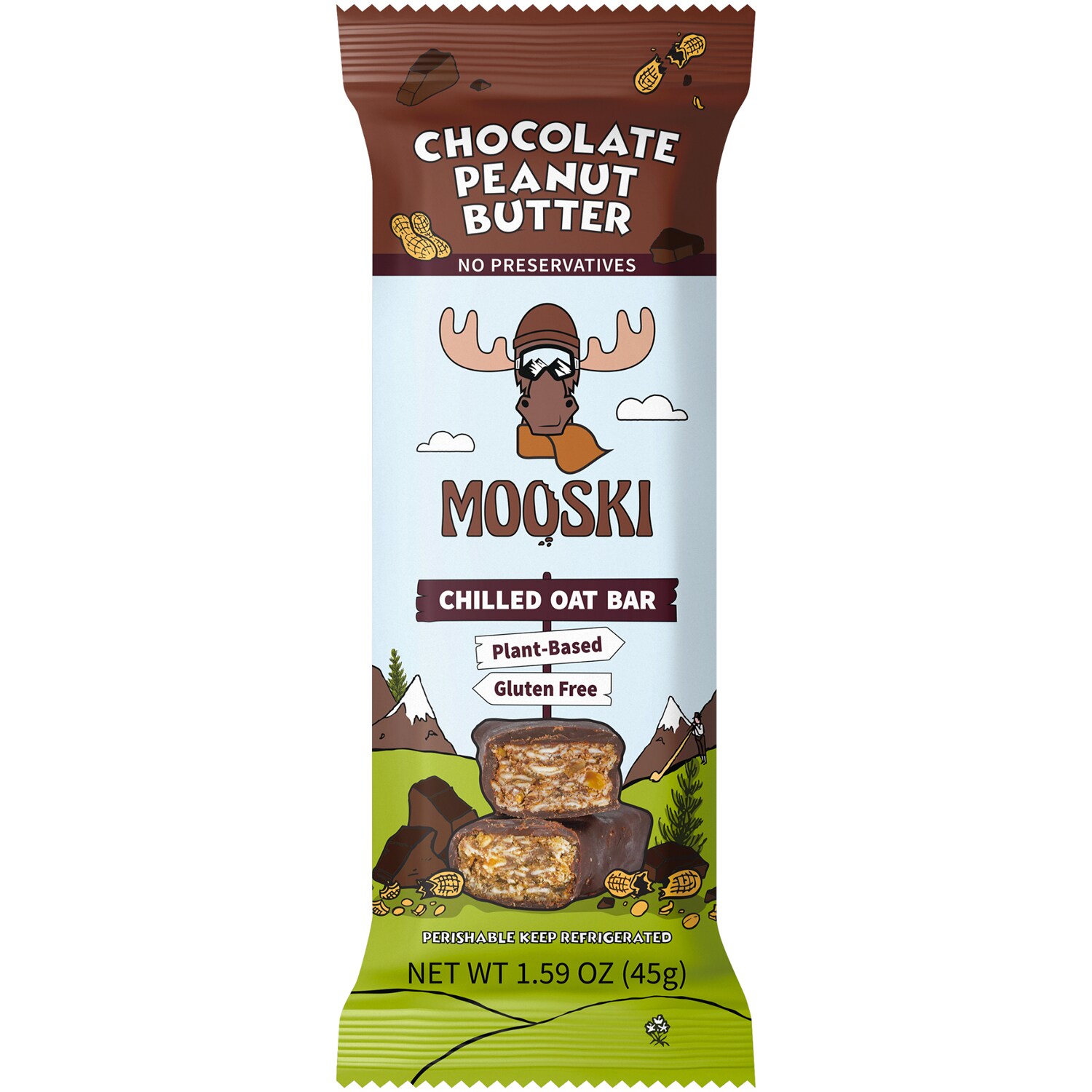 Mooski Chilled Oat Bar, Chocolate Peanut Butter 