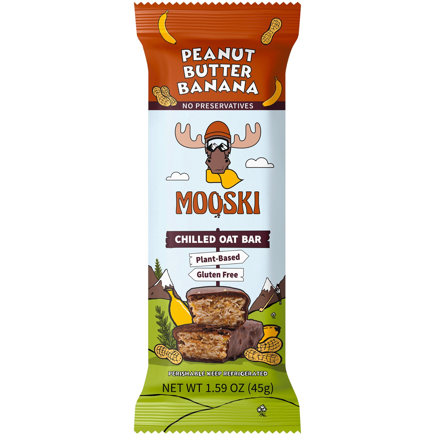 Mooski Chilled Oat Bar, Peanut Butter Banana