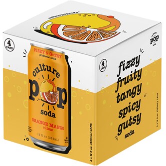 Culture Pop, Probiotic Soda, Orange Mango & Lime, Cans