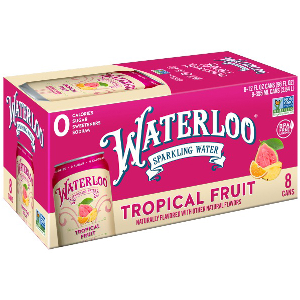Waterloo Sparkling Water, Tropical Fruit, Cans