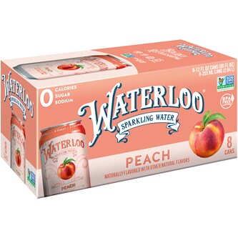 Waterloo Sparkling Water, Peach, Cans