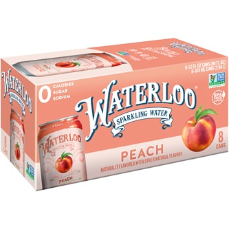 Waterloo Sparkling Water, Peach, Cans