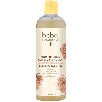 Babo Botanicals Plant-Based Bubble Bath & Wash, Moisturizing Oat & Calendula