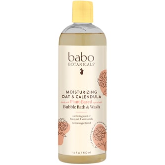 Babo Botanicals Plant-Based Bubble Bath & Wash, Moisturizing Oat & Calendula