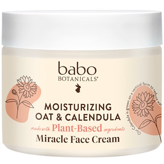 Babo Botanicals Plant-Based Miracle Face Cream, Moisturizing Oat & Calendula