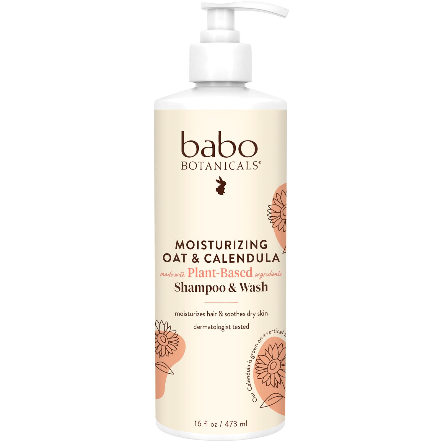 Babo Botanicals Plant-Based Shampoo & Wash, Moisturizing Oat & Calendula