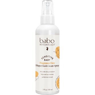 Babo Botanicals Sensitive Baby Diaper Rash Cream Spray, Fragrance Free