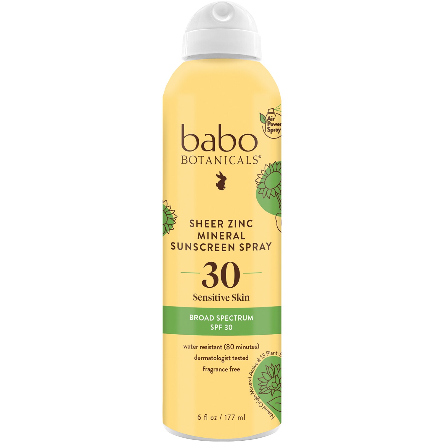 Babo Botanicals Sheer Zinc Mineral Sunscreen Spray, SPF30, Fragrance Free