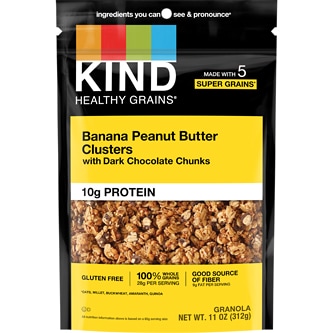 KIND Healthy Grains Granola, Banana Peanut Butter Clusters With Dark Chocolate Chunks