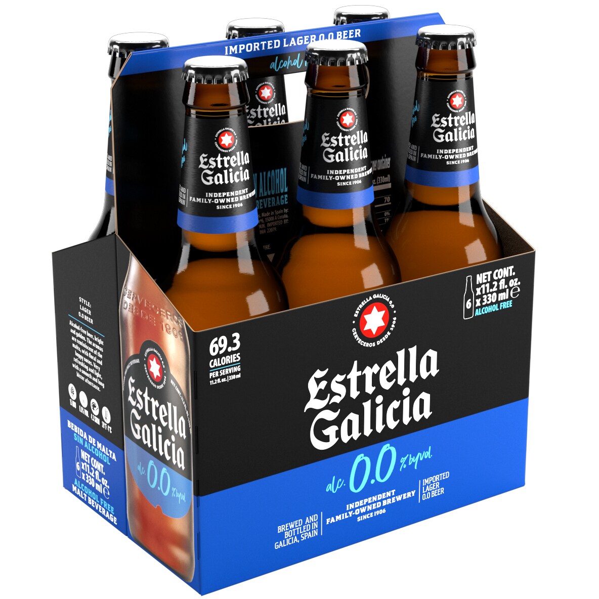 Estrella Galicia Non-Alcoholic Lager, Glass Bottles