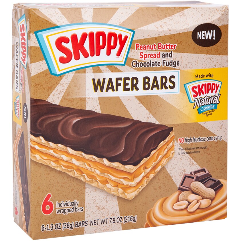 Skippy Wafer Bars, Peanut Butter Spread & Chocolate Fudge