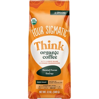 Four Sigmatic Organic Dark Roast Ground Coffee, Think