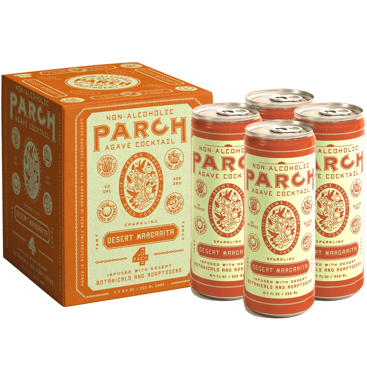 Parch Non-Alcoholic Agave Cocktail, Desert Margarita, Cans