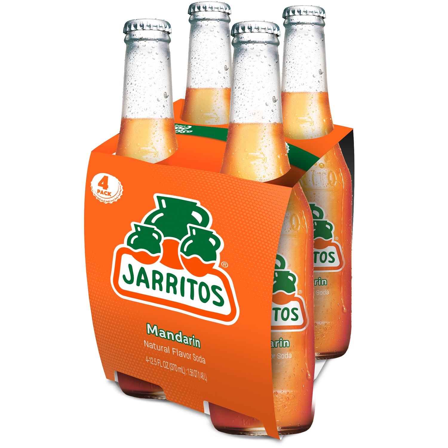 Jarritos Flavored Soda, Mandarin, Glass Bottles