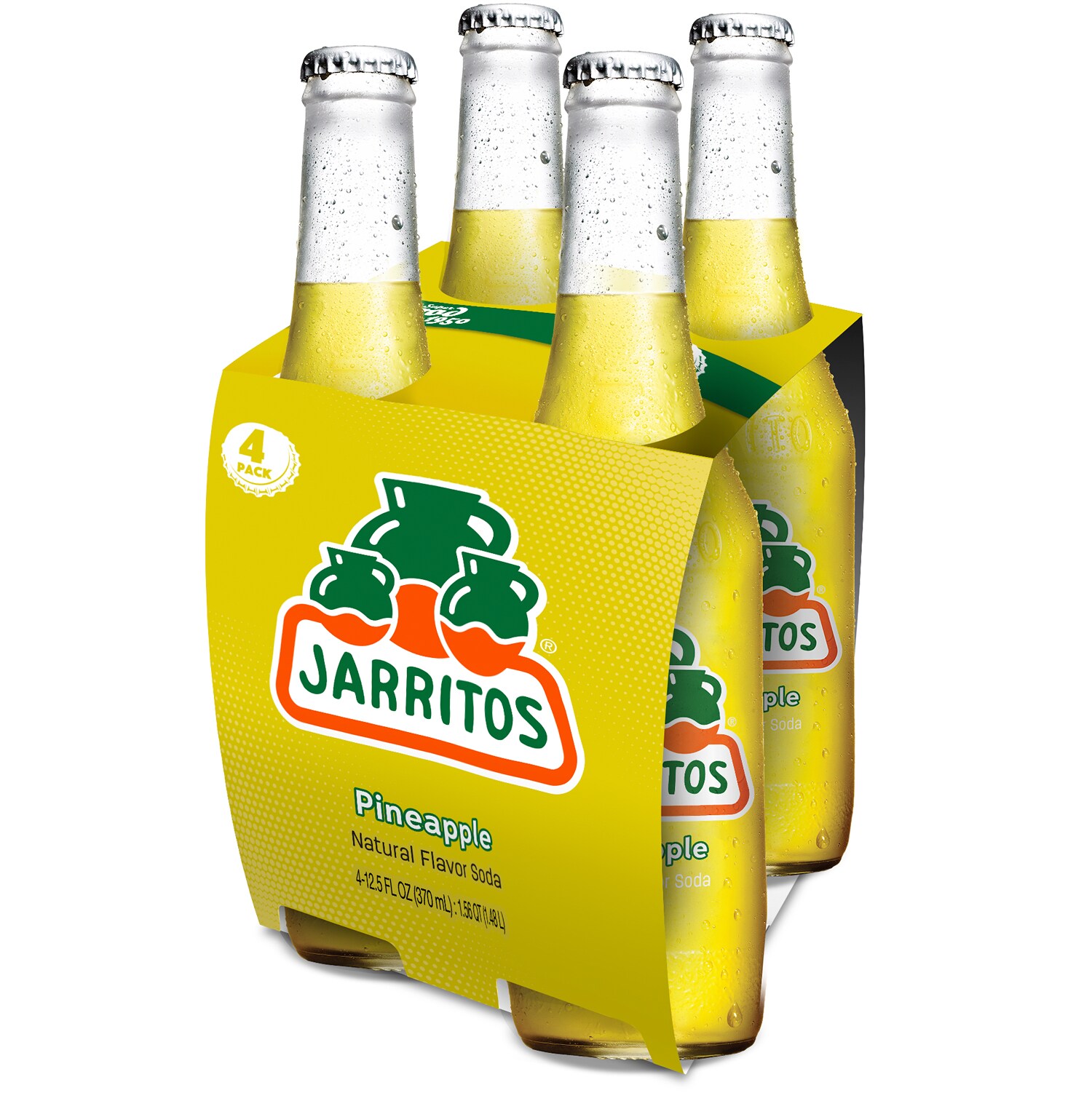 Jarritos Flavored Soda, Pineapple, Glass Bottles
