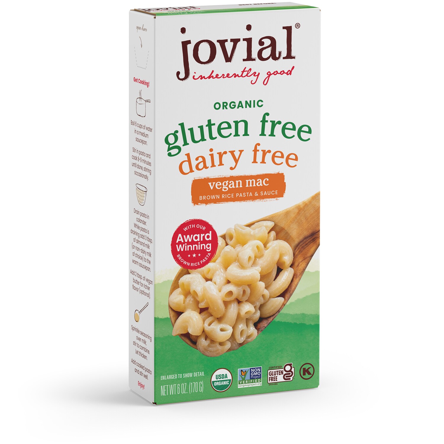 Jovial Organic Gluten Free Dairy Free Mac & Cheese, Vegan