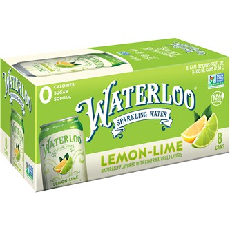 Waterloo Sparkling Water, Lemon-Lime, Cans