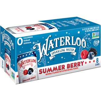 Waterloo Sparkling Water, Summer Berry, Cans