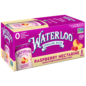 Waterloo Sparkling Water, Raspberry Nectarine, Cans