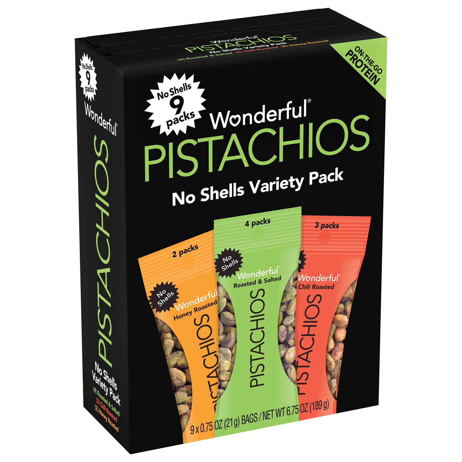 Wonderful Pistachios, No Shells Variety Pack