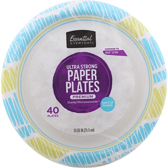 Essential Everyday Ultra Strong Paper Plates, Premium