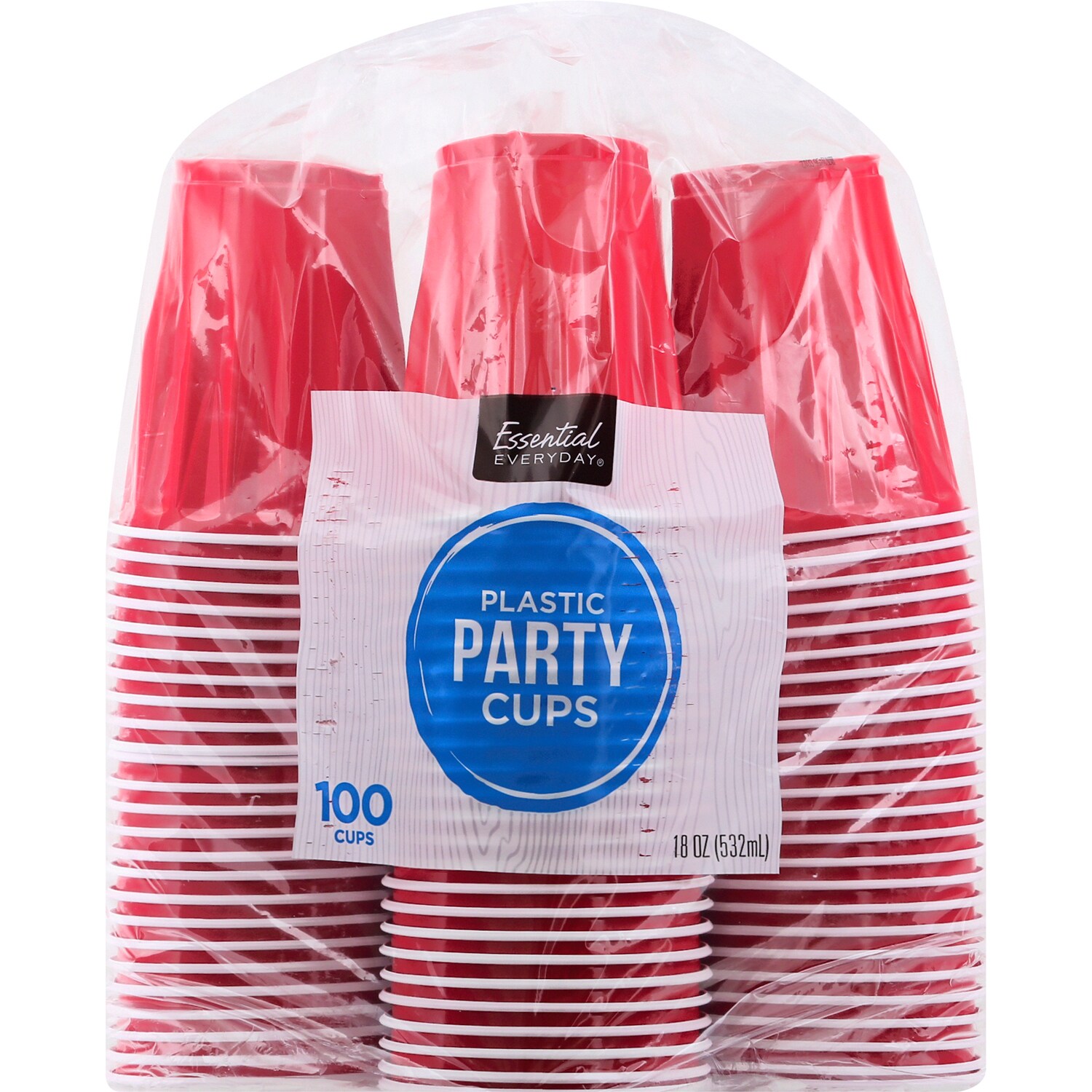 Essential Everyday Plastic Red, Party Cups