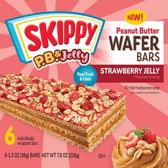 Skippy Wafer Bars, Peanut Butter & Strawberry Jelly Coated