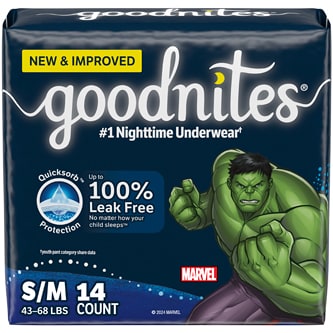 Huggies Goodnites NightTime Underwear, Small/Medium, Boys