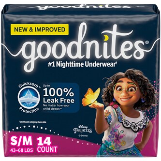 Huggies Goodnites NightTime Underwear, Small/Medium, Girls