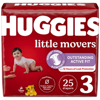 Huggies Little Movers Diapers, Size 3