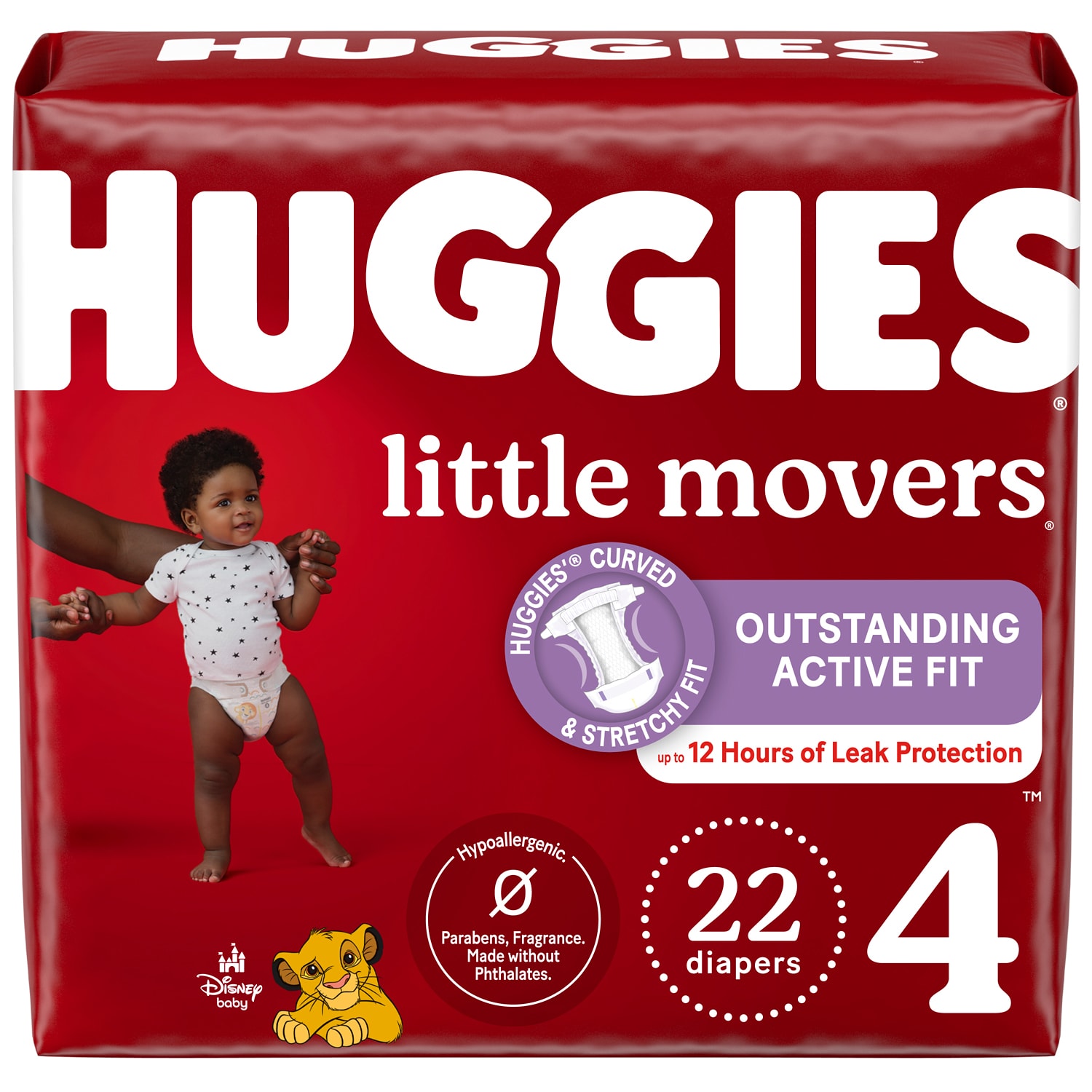 Huggies Little Movers Diapers, Size 4