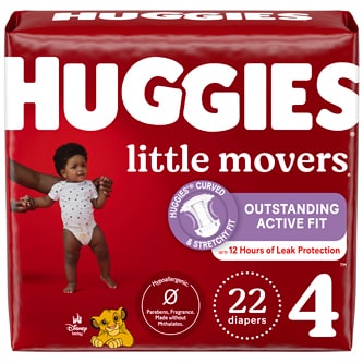 Huggies Little Movers Diapers, Size 4
