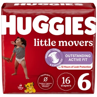 Huggies Little Movers Diapers, Size 6