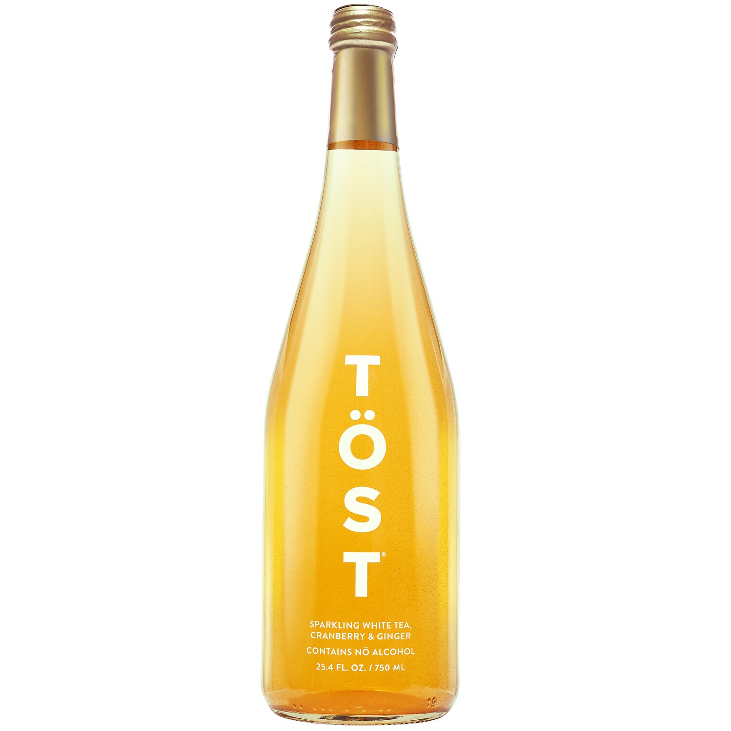 TÖST Non-Alcoholic Sparkling White Tea, Cranberry & Ginger, Glass Bottle