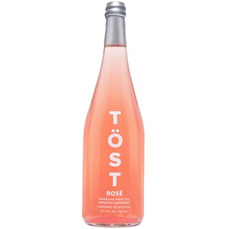 TÖST Non-Alcoholic Sparkling Rosé, White Tea, Ginger & Elderberry, Glass Bottle