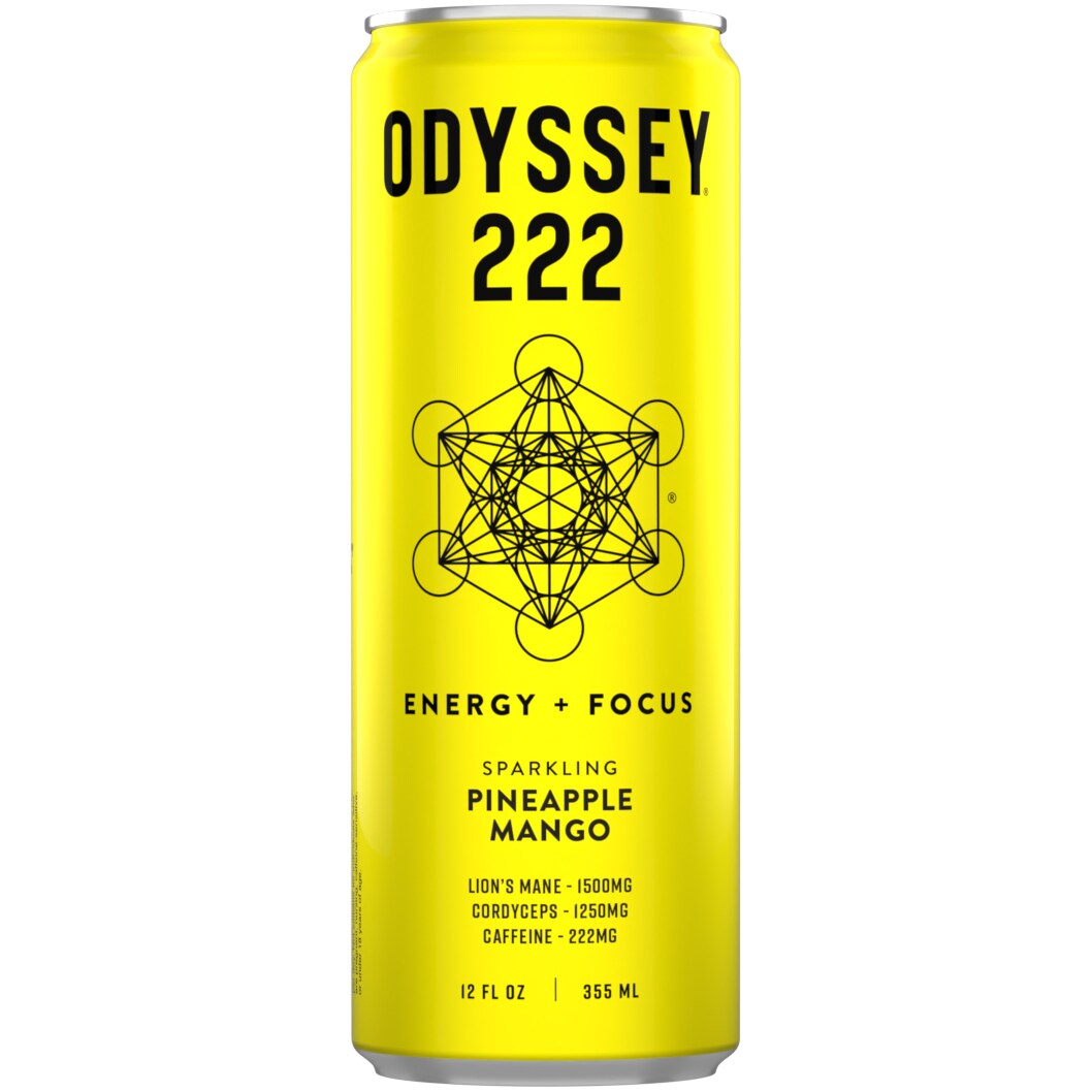 Odyssey Elixir Sparkling Energy Drink, Pineapple Mango, Can
