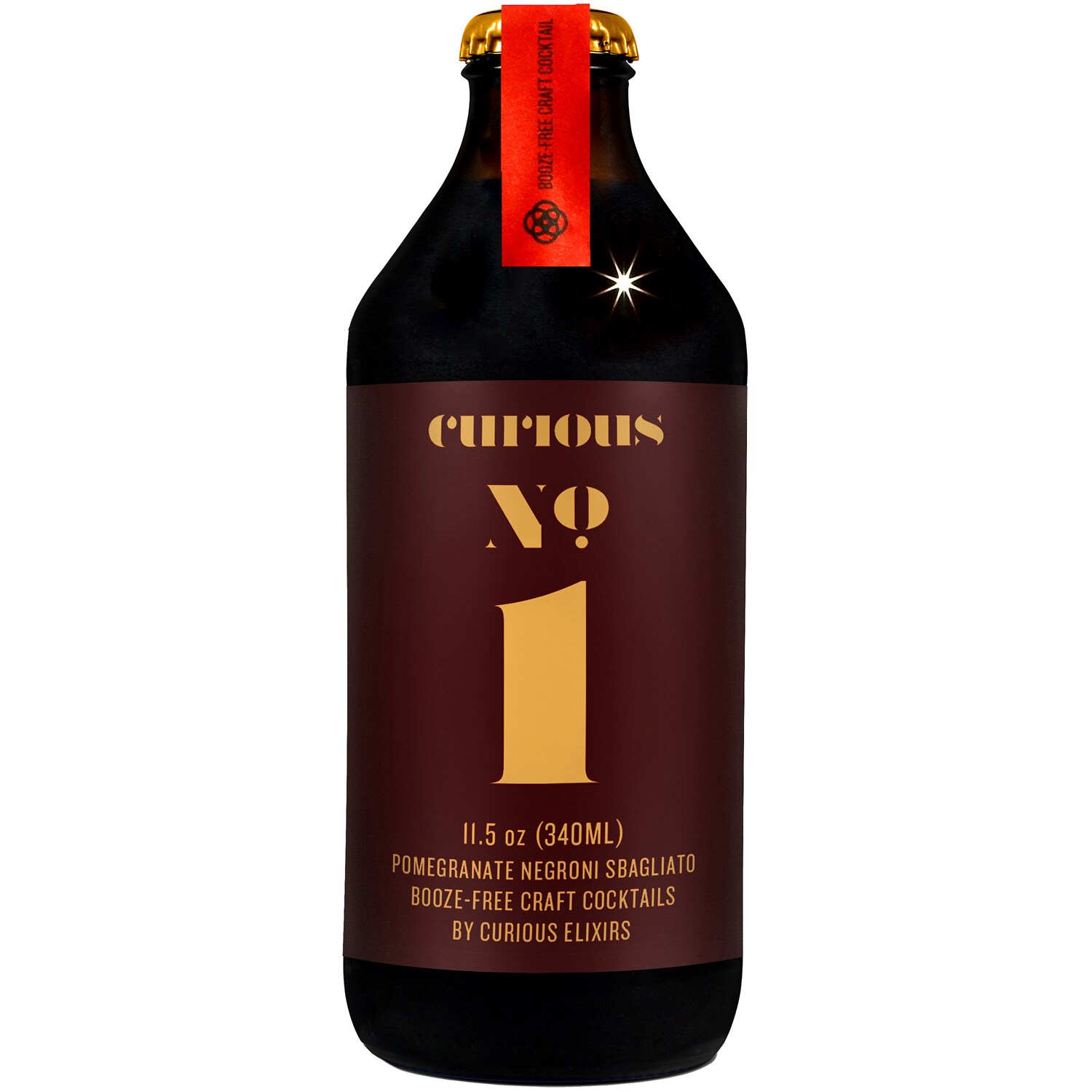 Curious Elixirs No. 1 Non-Alcoholic Pomegranate Negroni, Glass Bottle