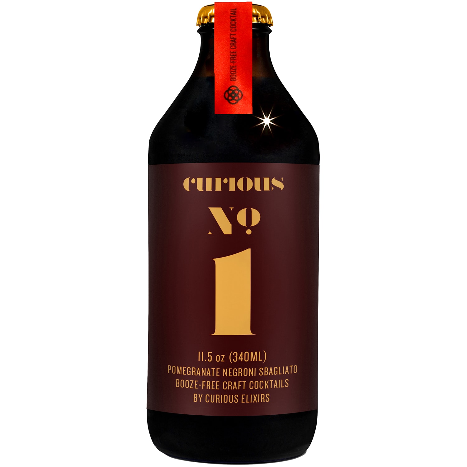 Curious Elixirs No. 1 Non-Alcoholic Pomegranate Negroni, Glass Bottle
