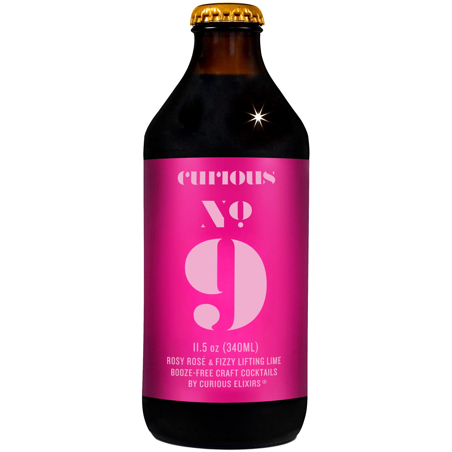 Curious Elixirs No. 9 Non-Alcoholic Rosey Rose, Glass Bottle