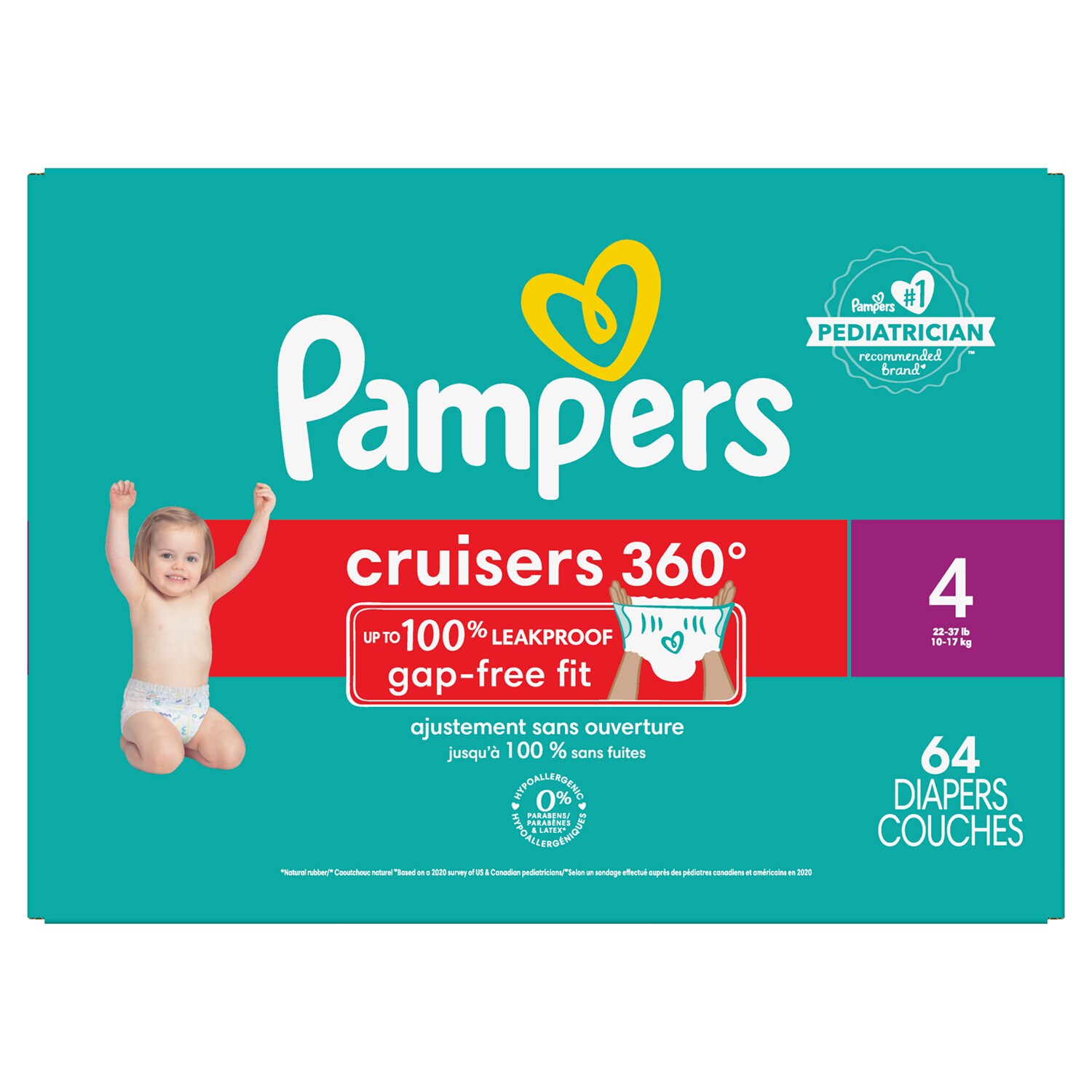 Pampers Cruisers 360 Diapers, Size 4